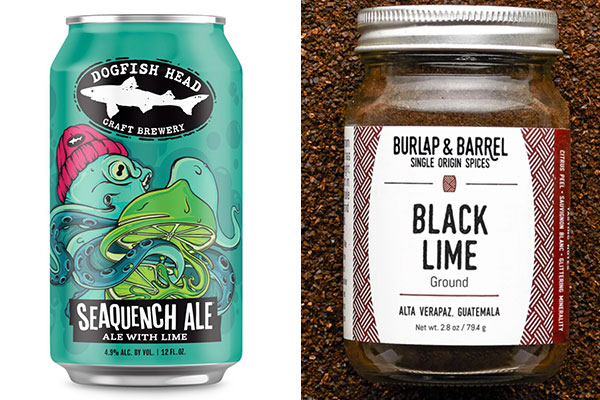 dogfish head seaquench beer and black lime spice