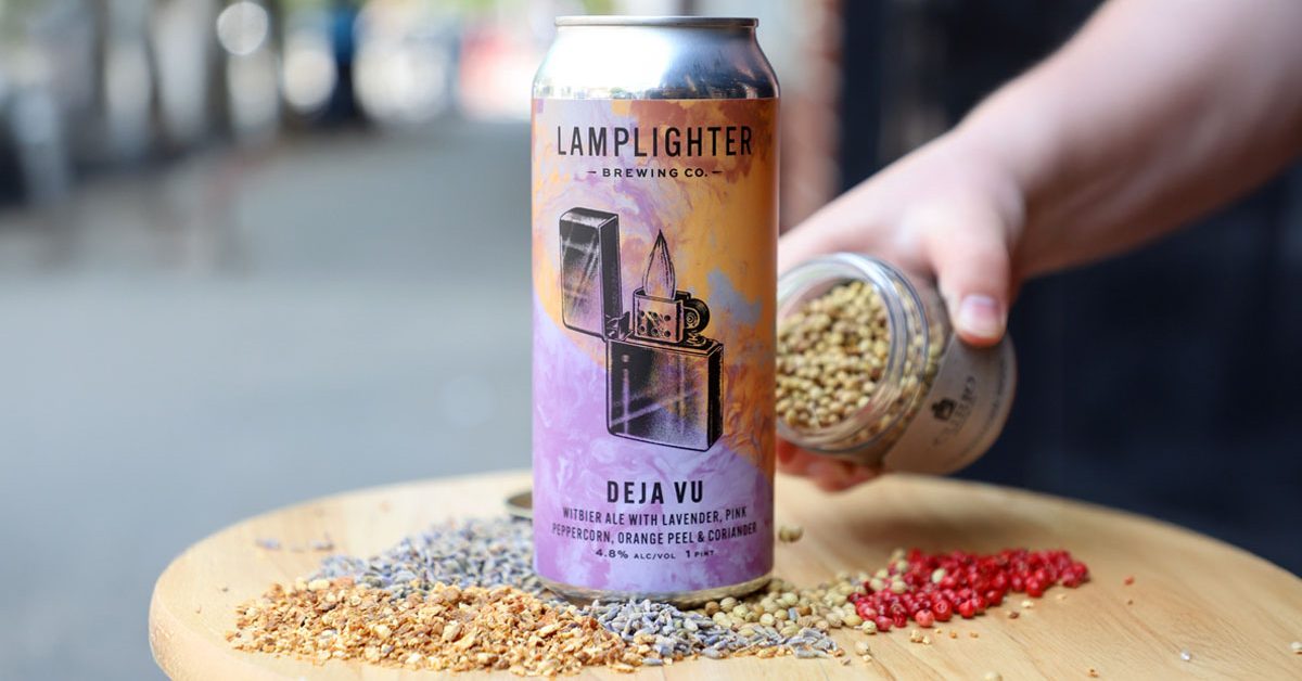 lamplighter beer can surrounded by spices