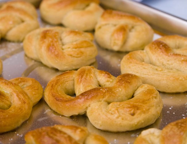 Pumpkin Beer Pretzels with 3 Dipping Sauces